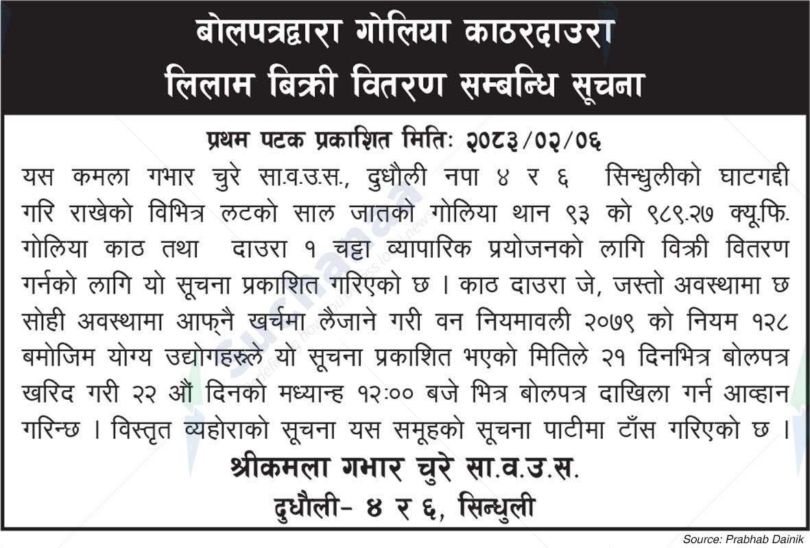 Shree kamala Gabhar Chure Saa.Wa.Wo.Sa.