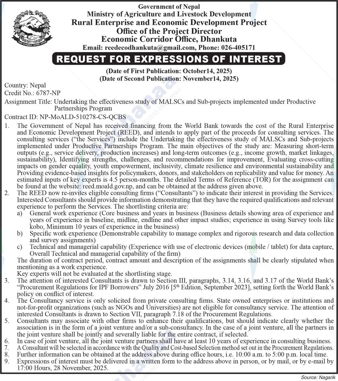 Rural Enterprise and Economic Development Project(REED)
