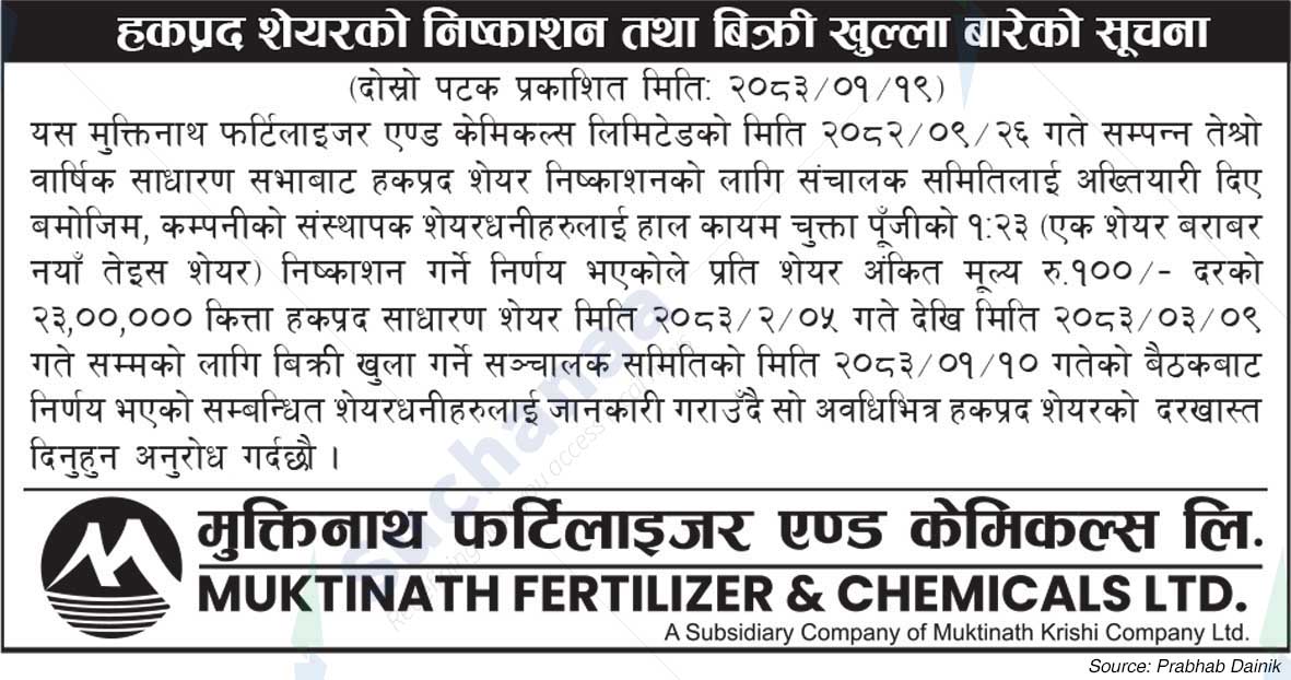 Muktinath Fertilizer & Chemicals Limited