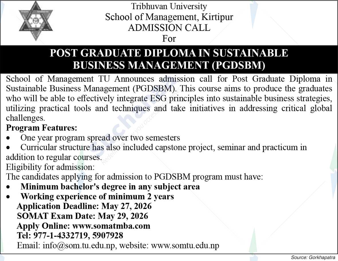 Tribhuvan University, School of Management (SOMTU)
