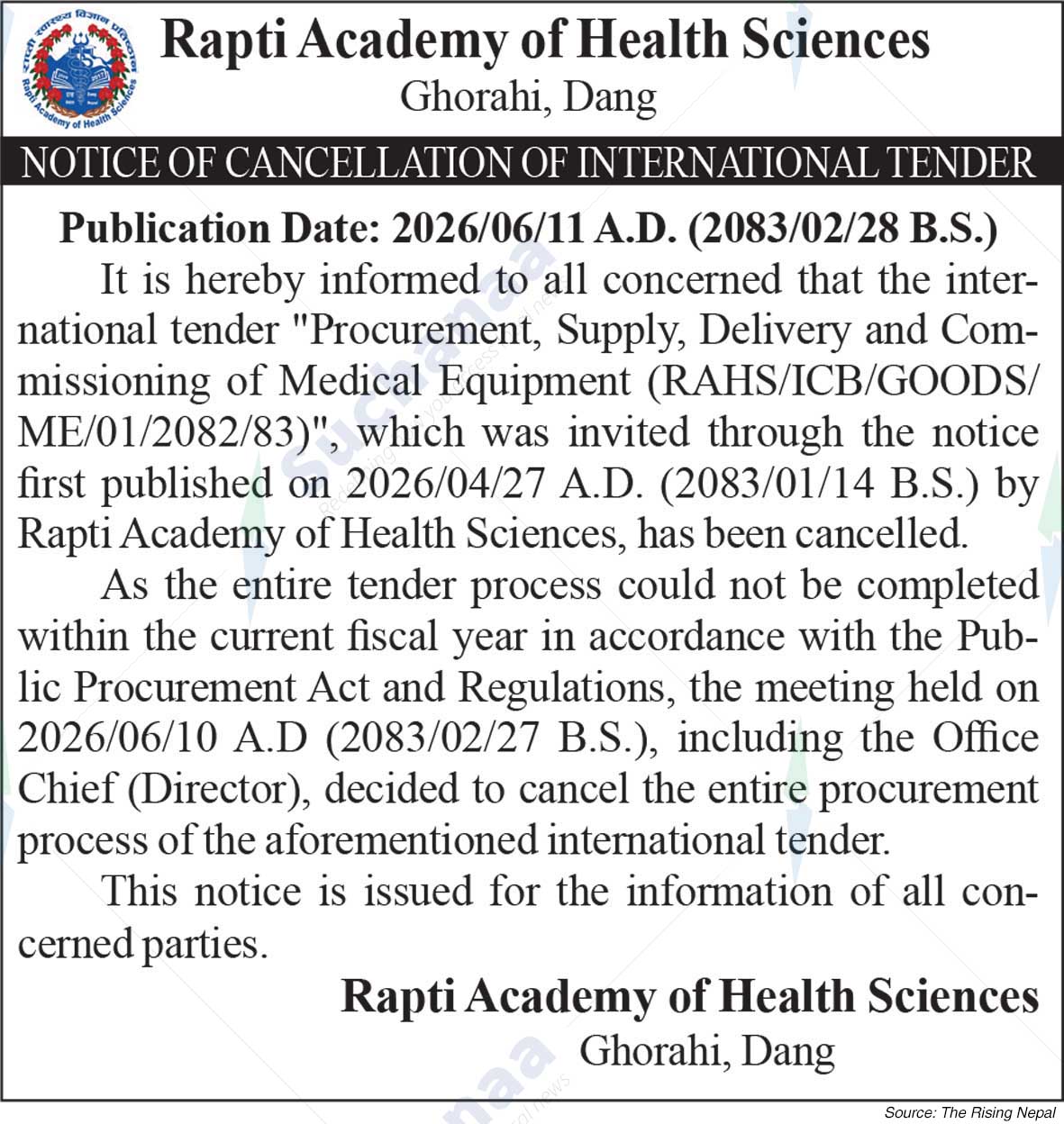 Rapti Academy of Health Sciences