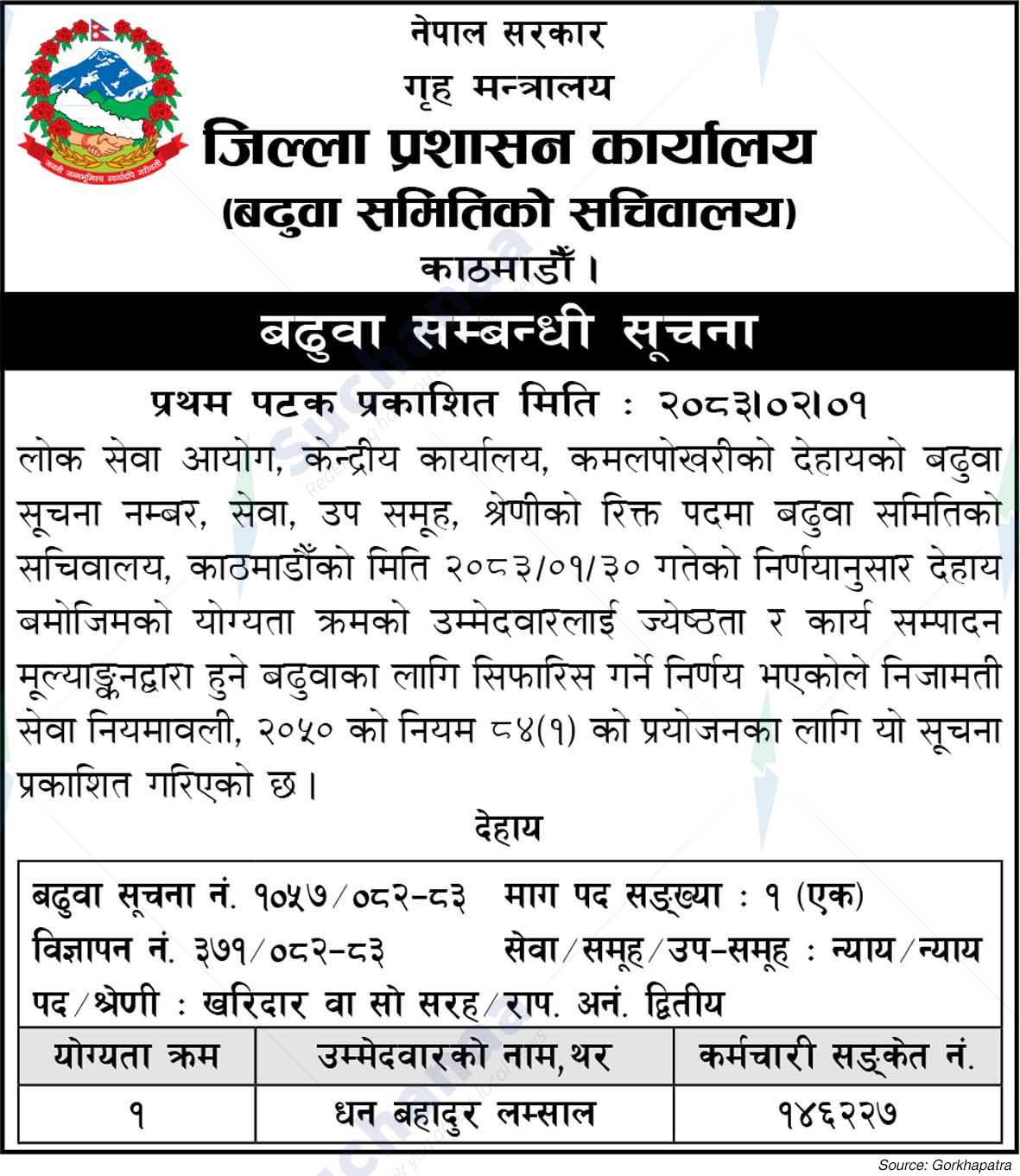 District Administration Office, Kathmandu