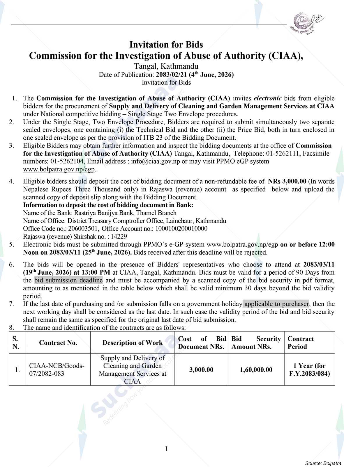 Commission for the Investigation of Abuse of Authority (CIAA), Tangal