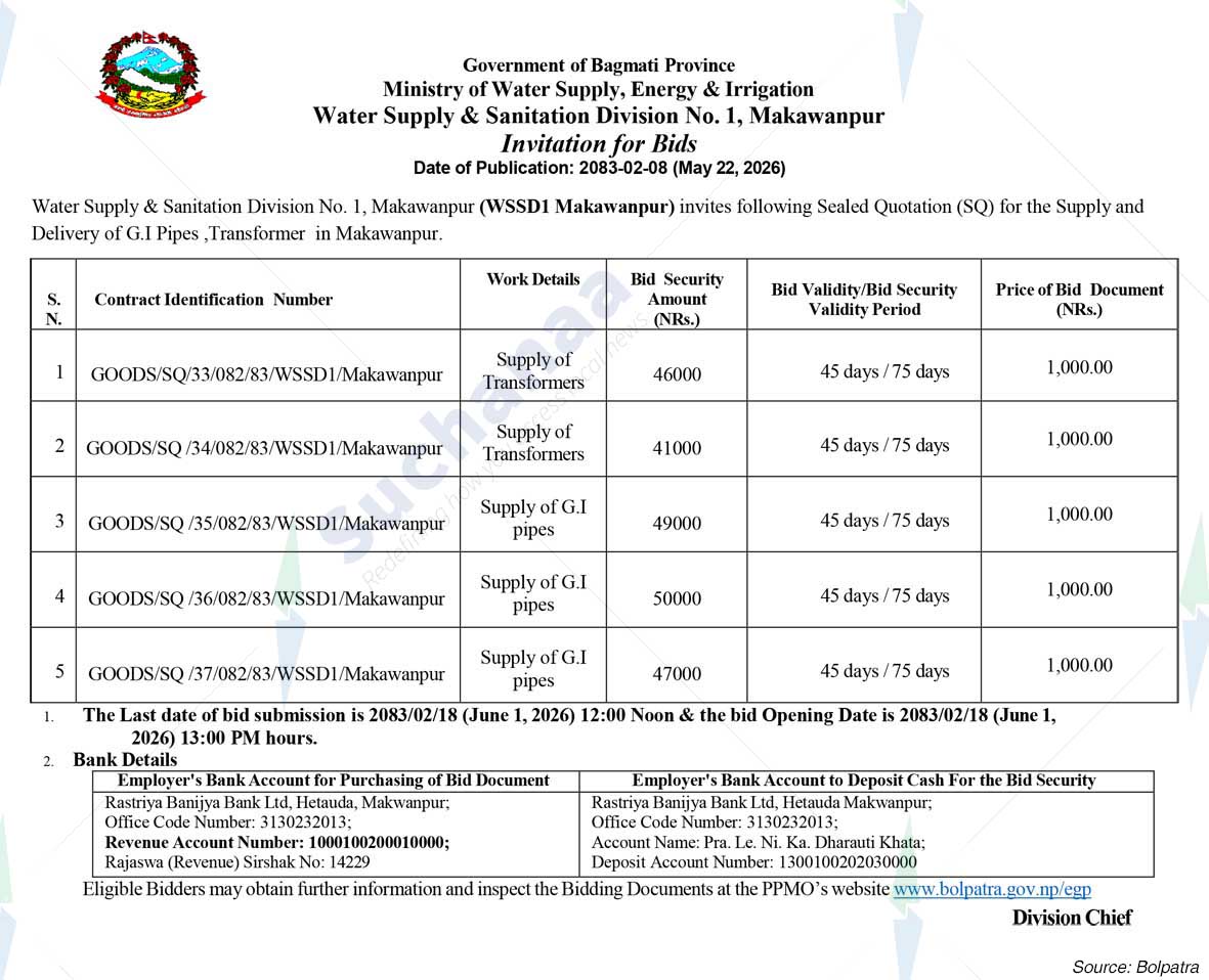 Water Supply and Sanitation Division No. 1, Makawanpur