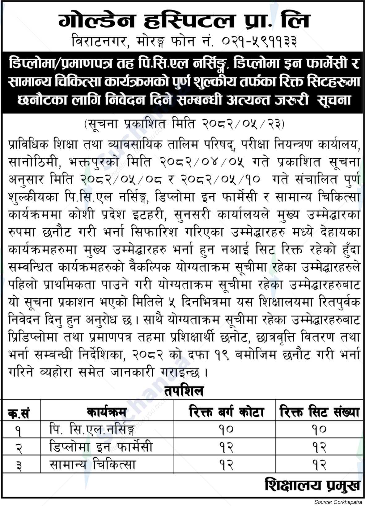 Golden Hospital Pvt. Ltd.