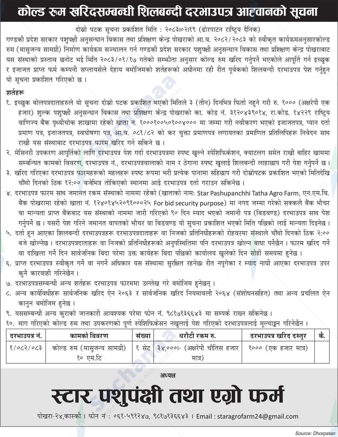 Star Pashupanchi and Agro Farm, Kaski