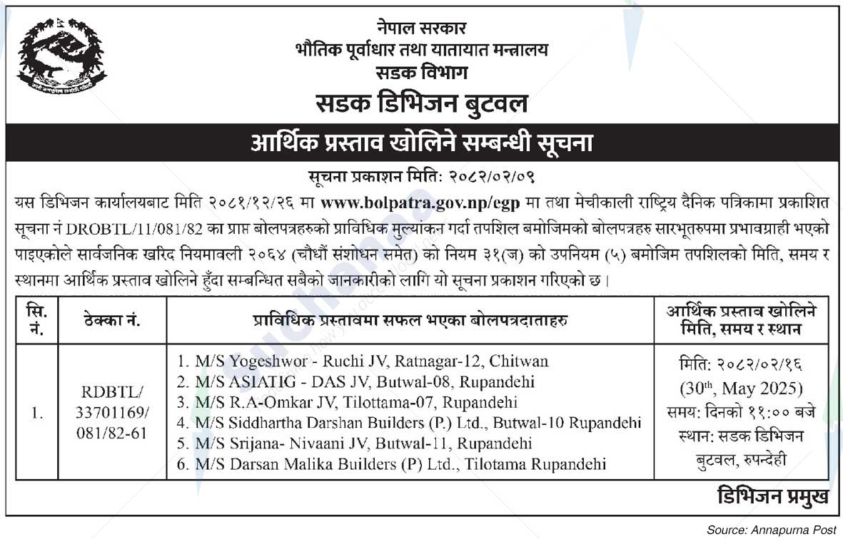 Road Division, Butwal