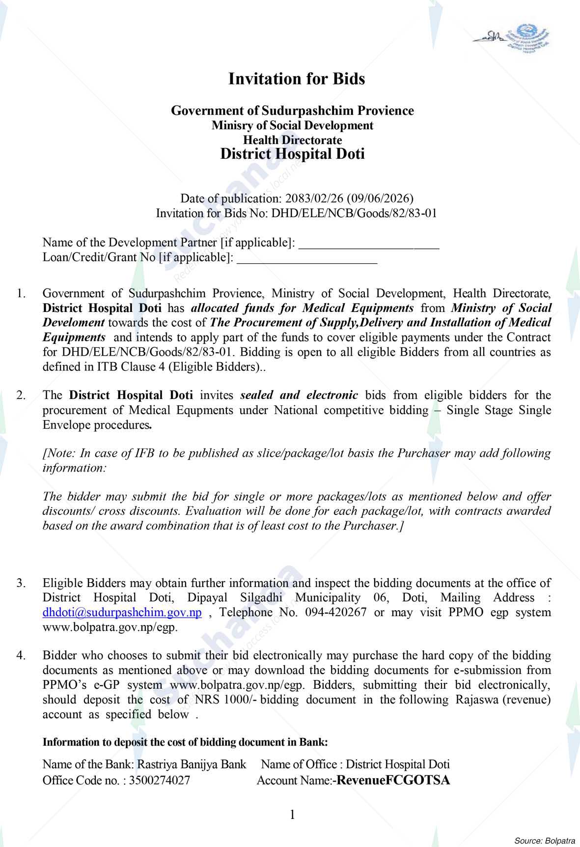 District Hospital, Doti