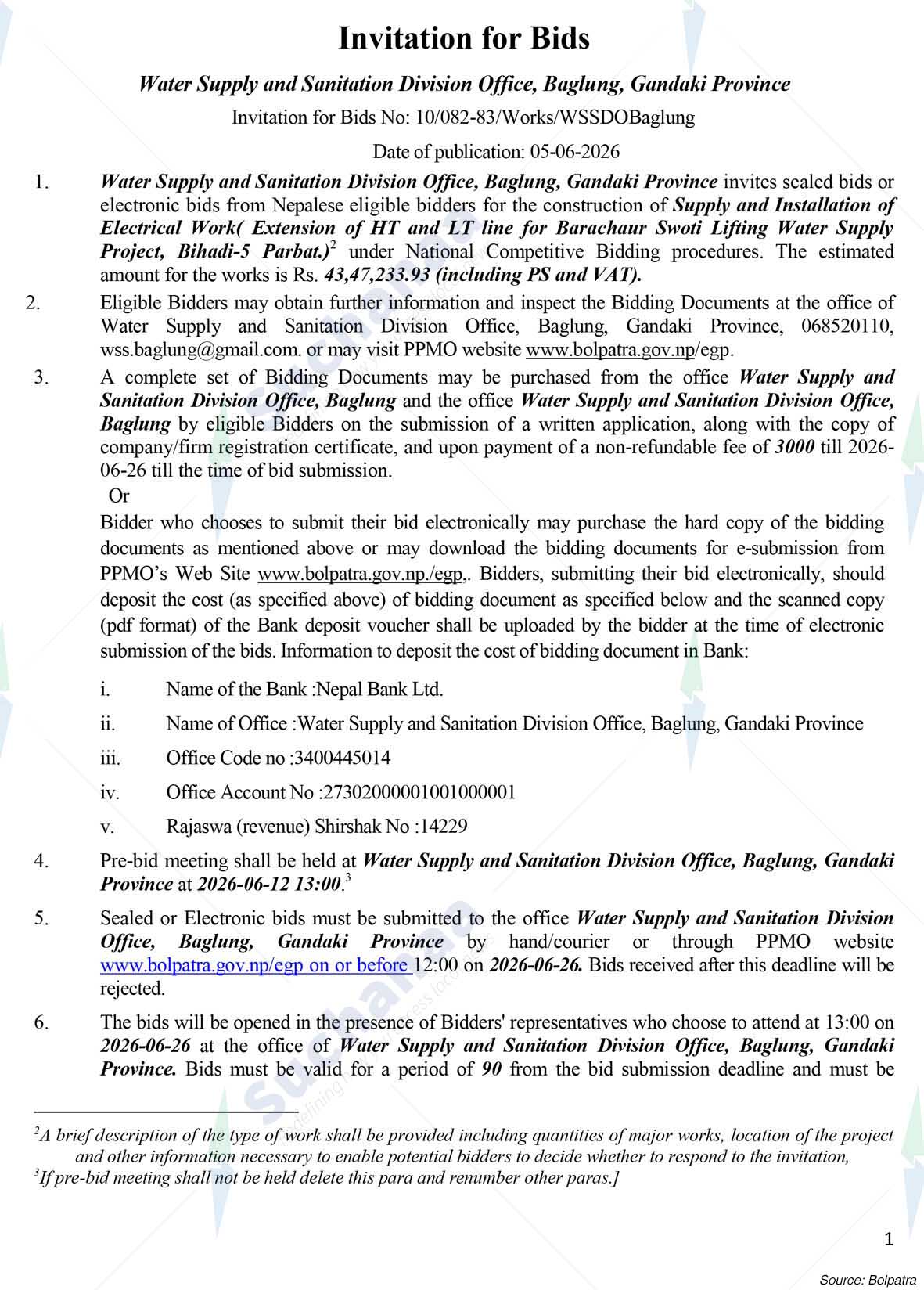 Water Supply and Sanitation Division Office, Baglung