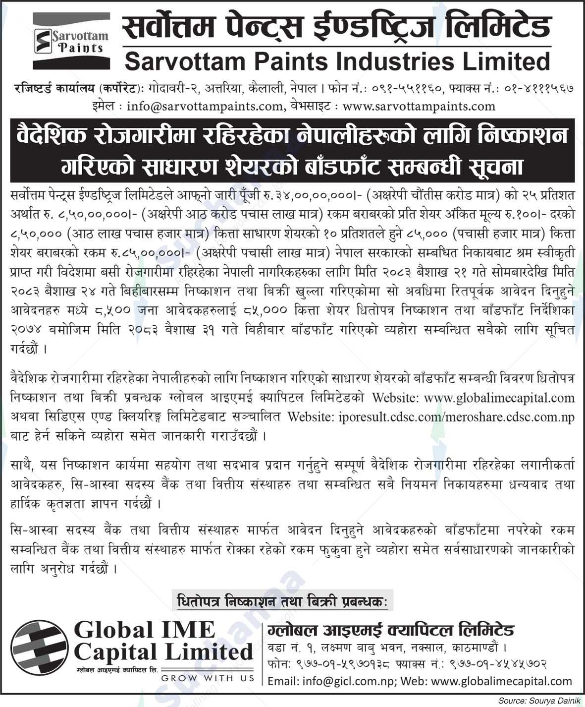 Sarvottam Paints Industries Ltd.