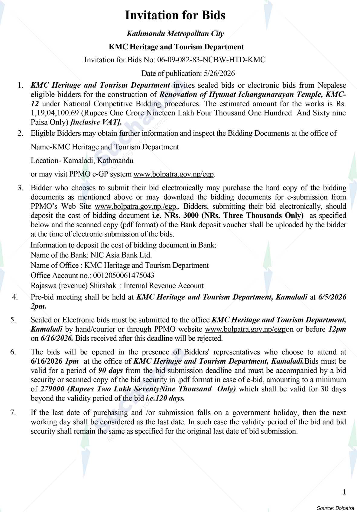Heritage and Tourism Department, Kathmandu