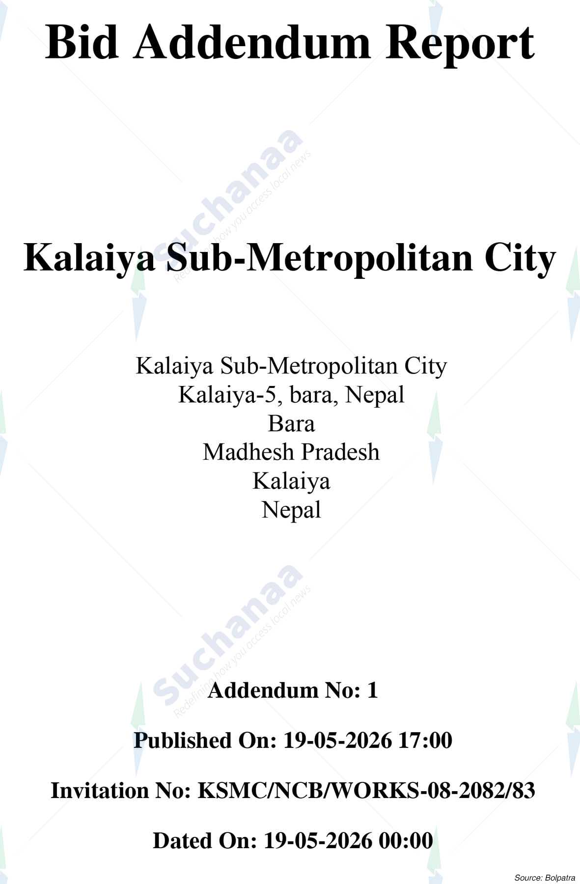 Kalaiya Sub-Metropolitan City