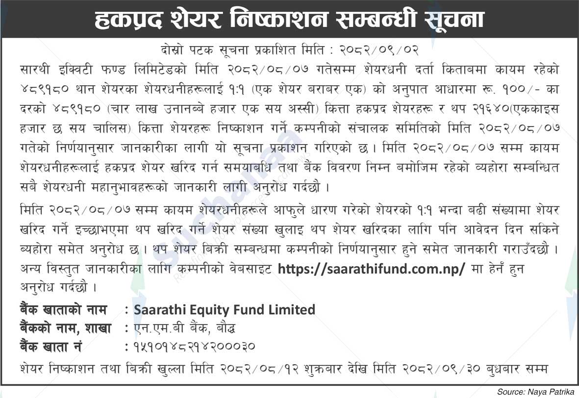 Saarathi Equity Fund Limited