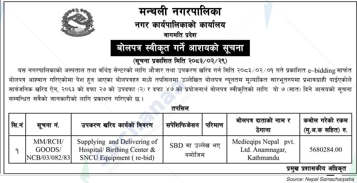 Manthali Municipality