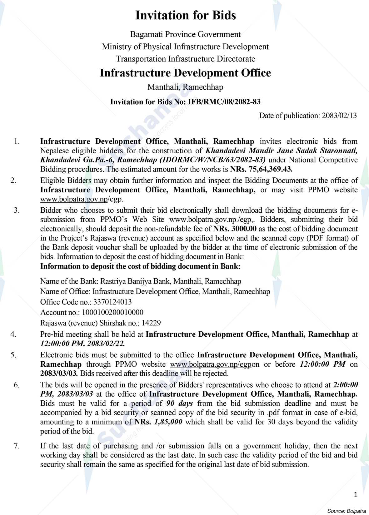 Infrastructure Development Office, Ramechhap