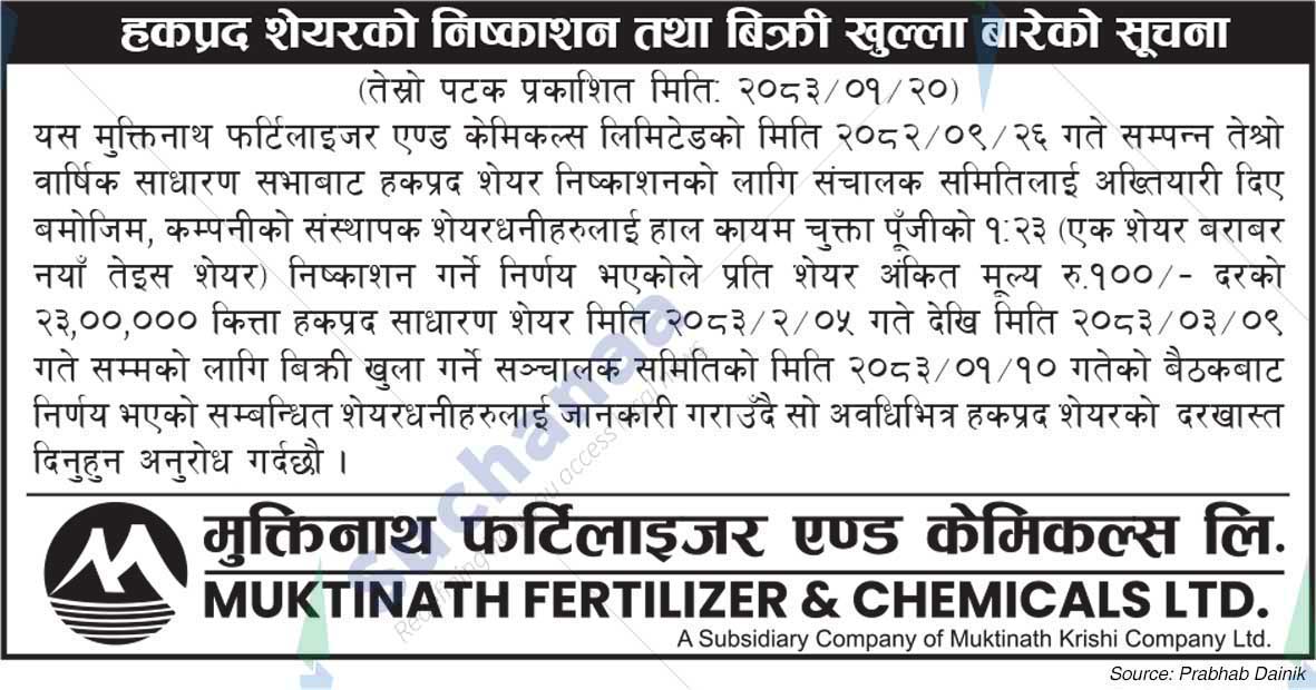 Muktinath Fertilizer & Chemicals Limited