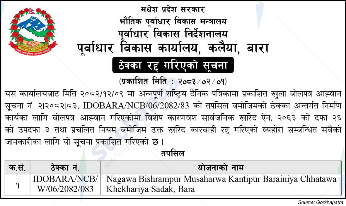 Infrastructure Development Office, Kalaiya, Bara