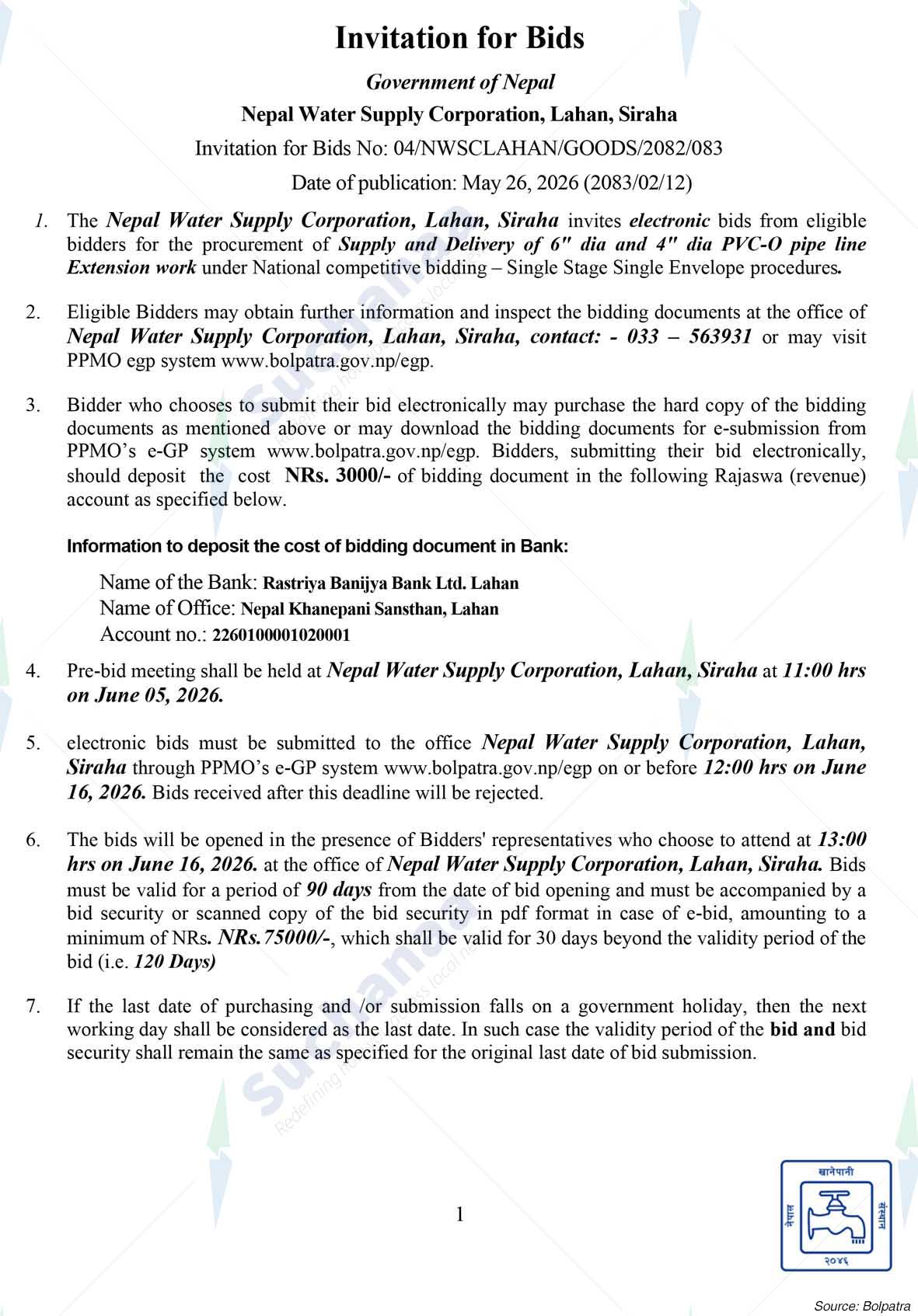 Nepal Water Supply Corporation (NSC)