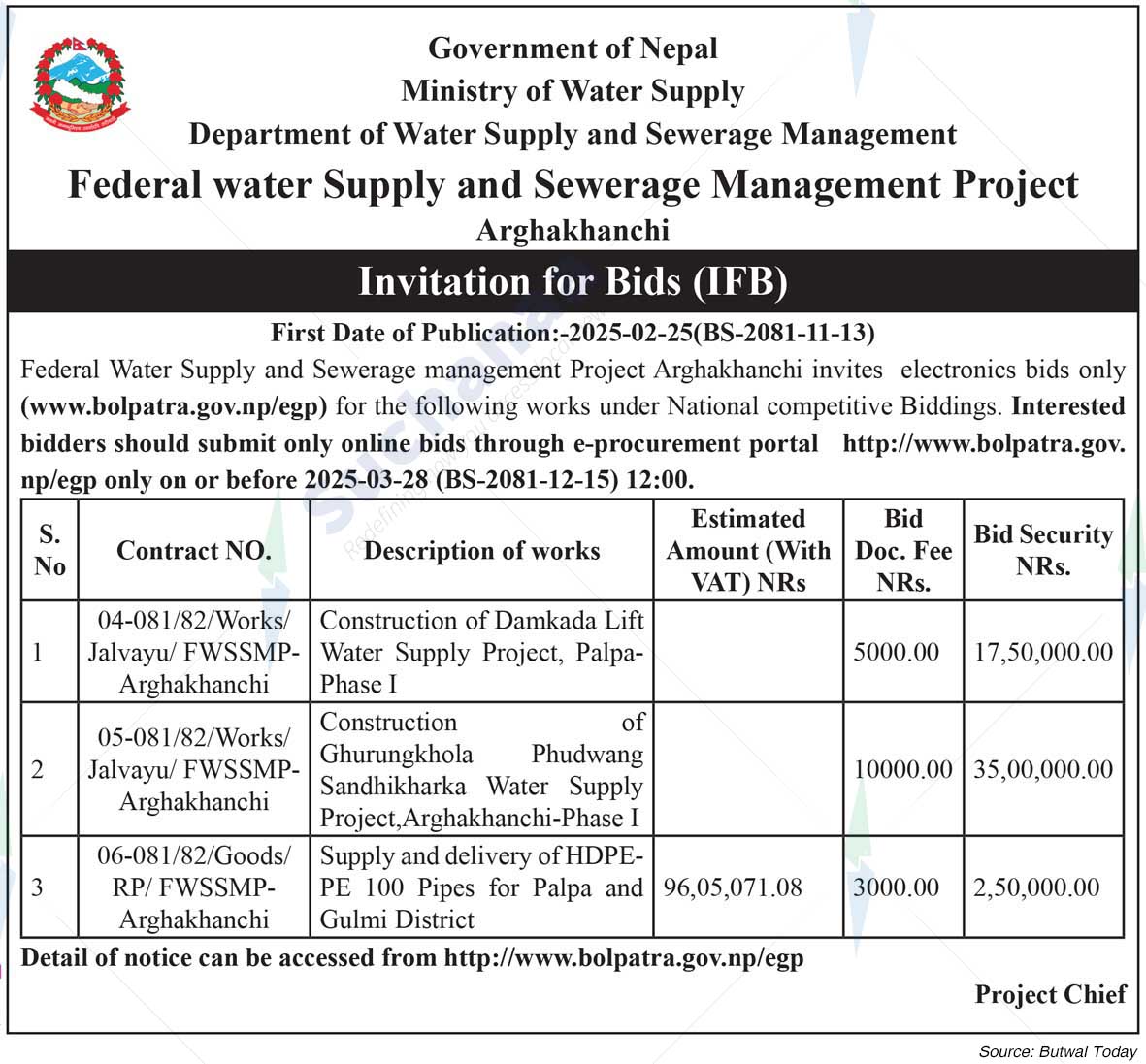 Federal water Supply and Sewerage Management Project