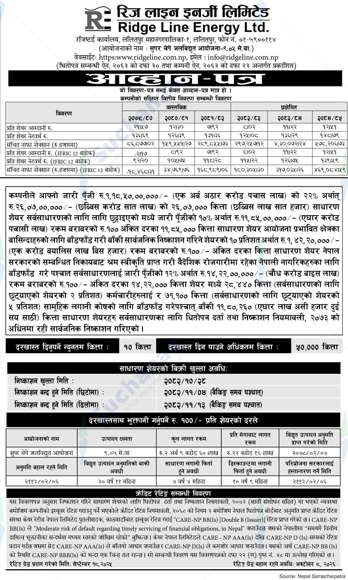 Ridge Line Energy Limited.