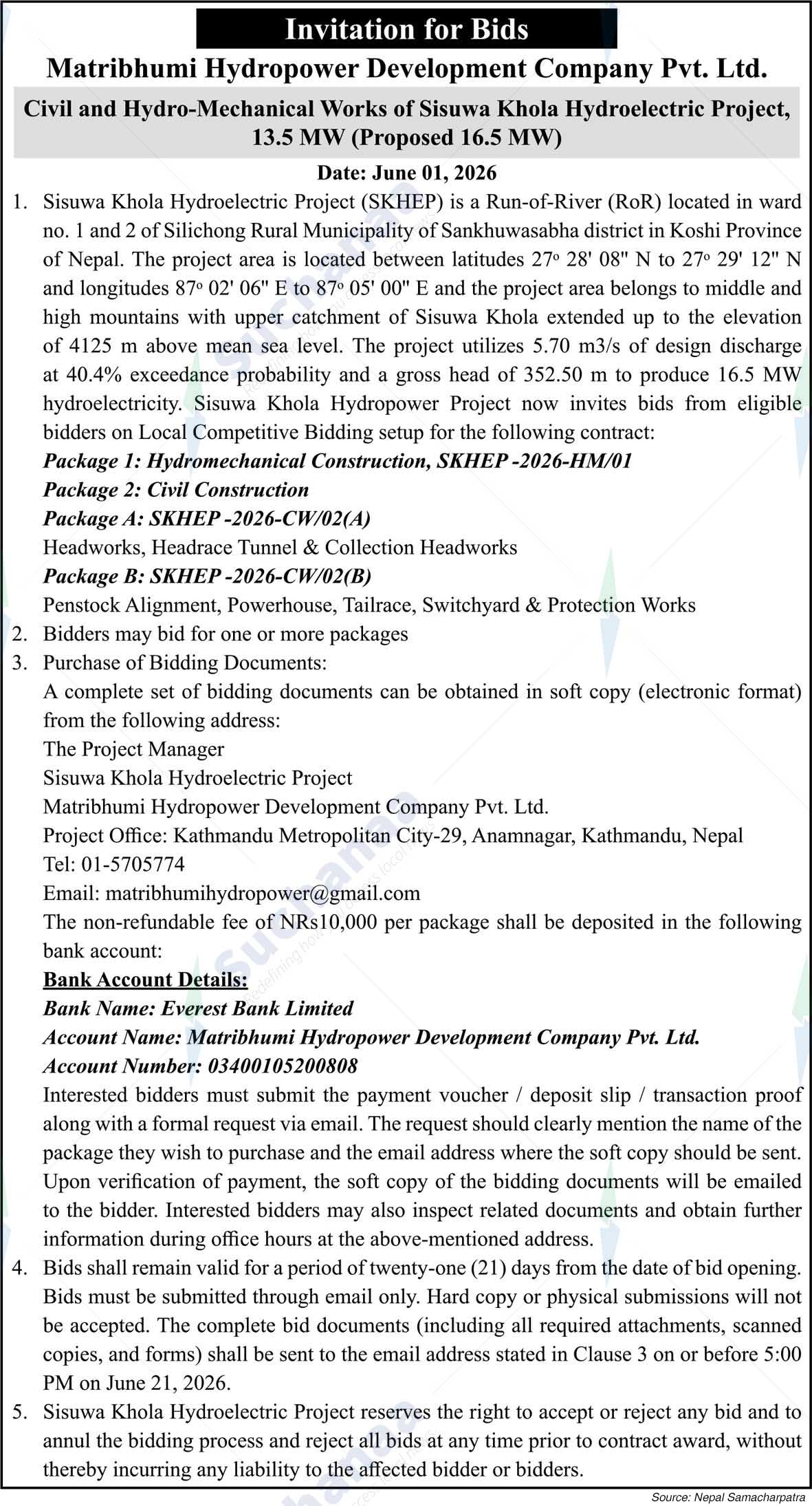 Matribhumi Hydropower Development Company Pvt. Ltd.