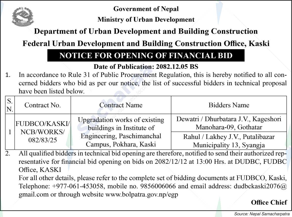 Federal Urban Development and Building Construction Office, Kaski