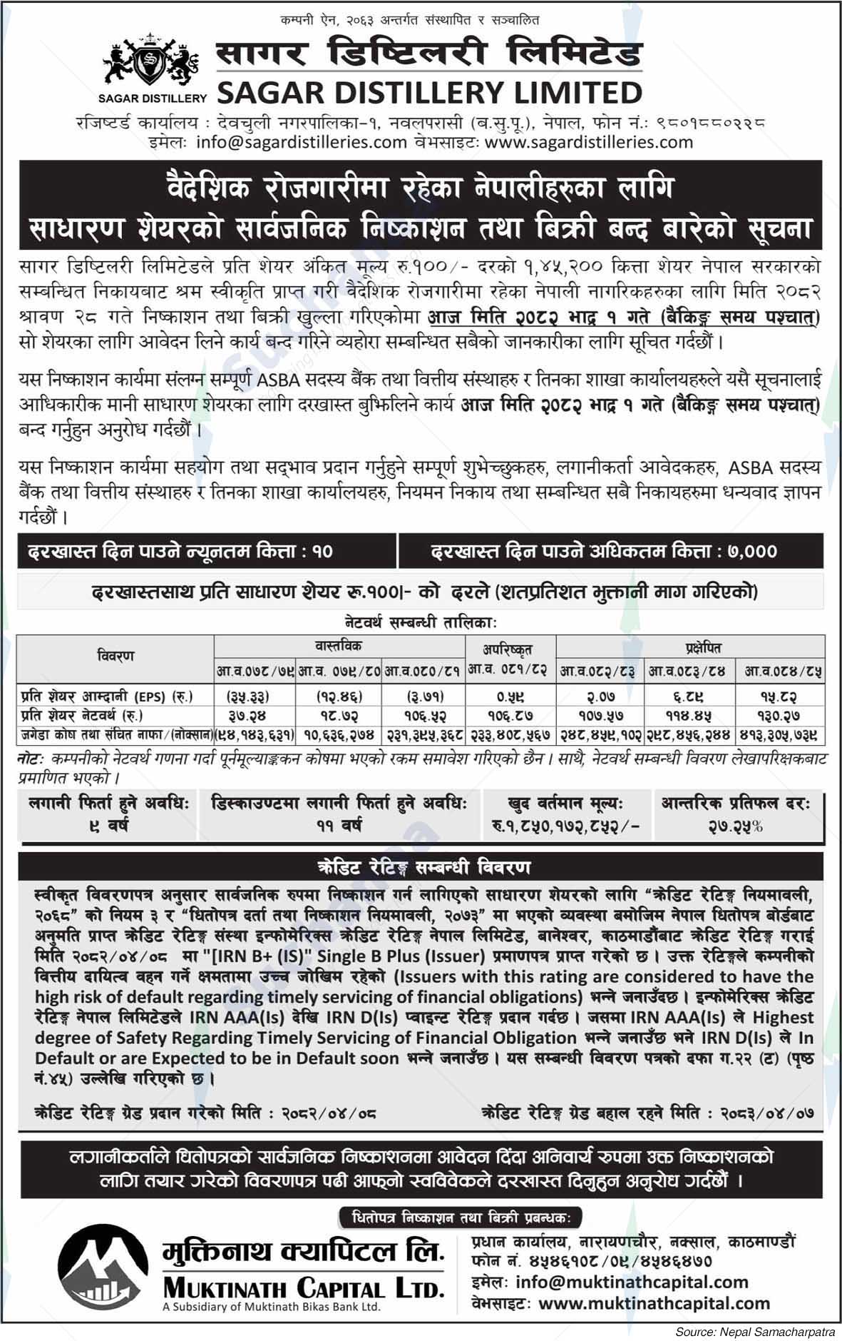Sagar Distillery Ltd.