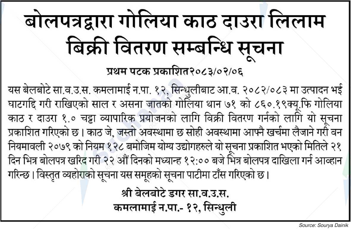 Shree Belbote Dagar Saa.Wa.Wo.Sa.