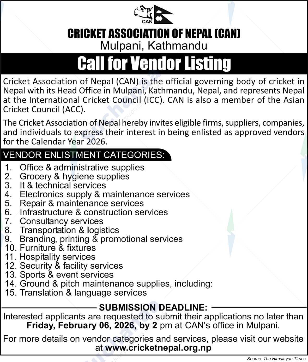 Cricket Association of Nepal (CAN)