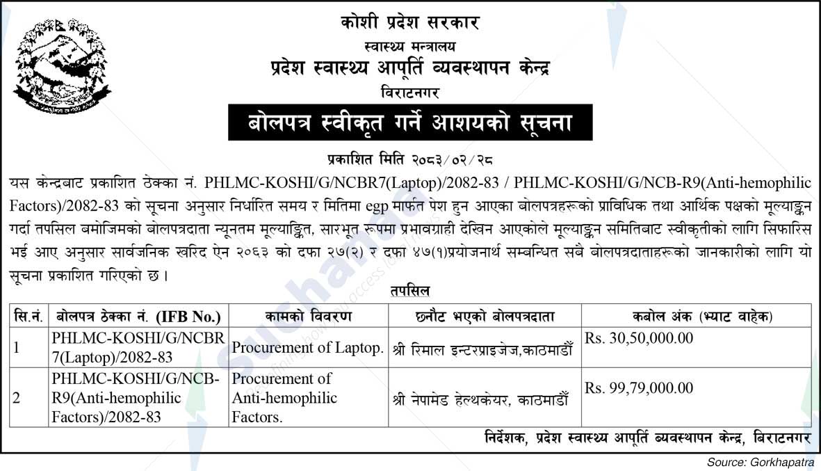 Provincial Health Supply Management Centre, Biratnagar