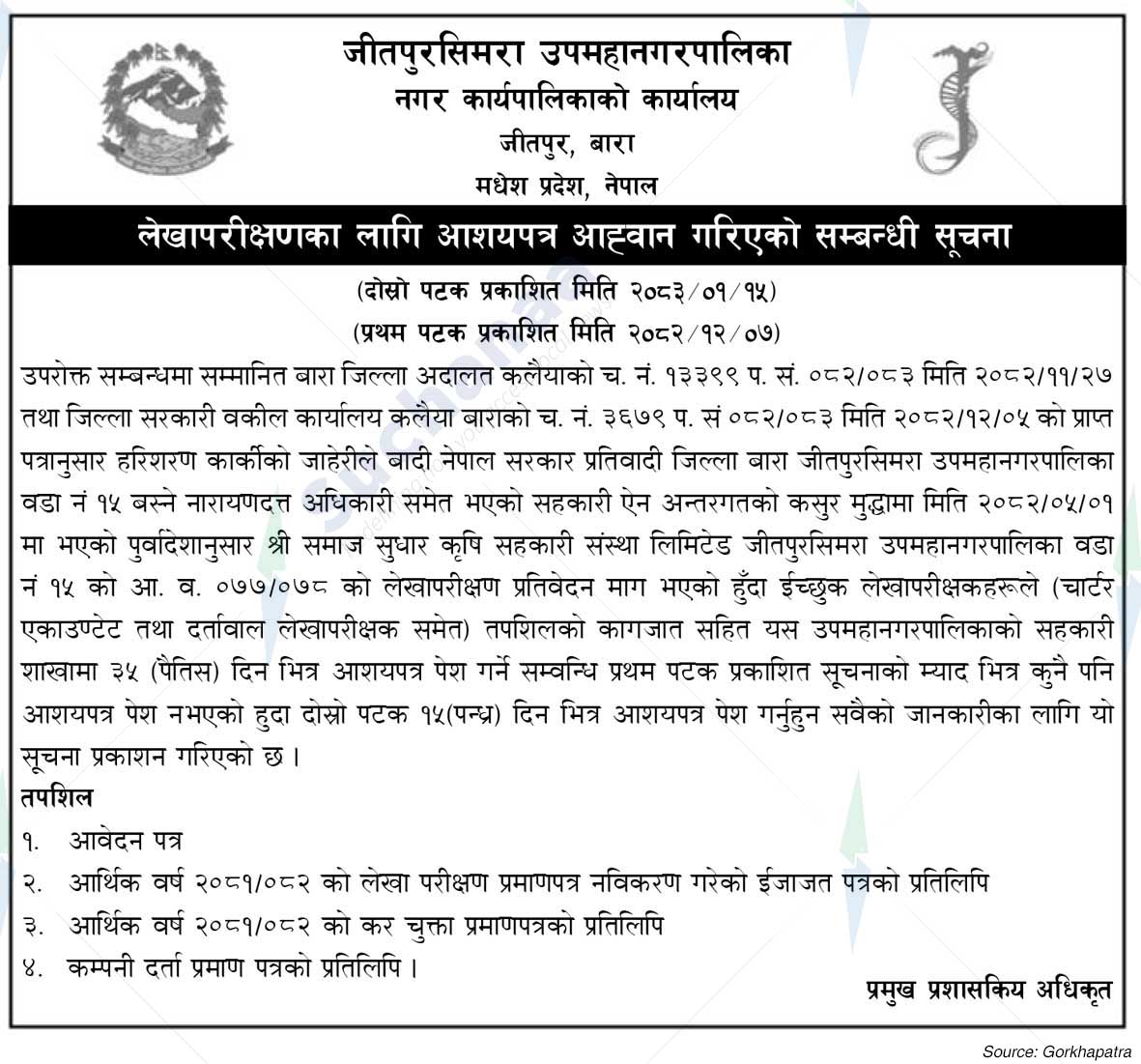 Jeetpursimara Sub-Metropolitian City