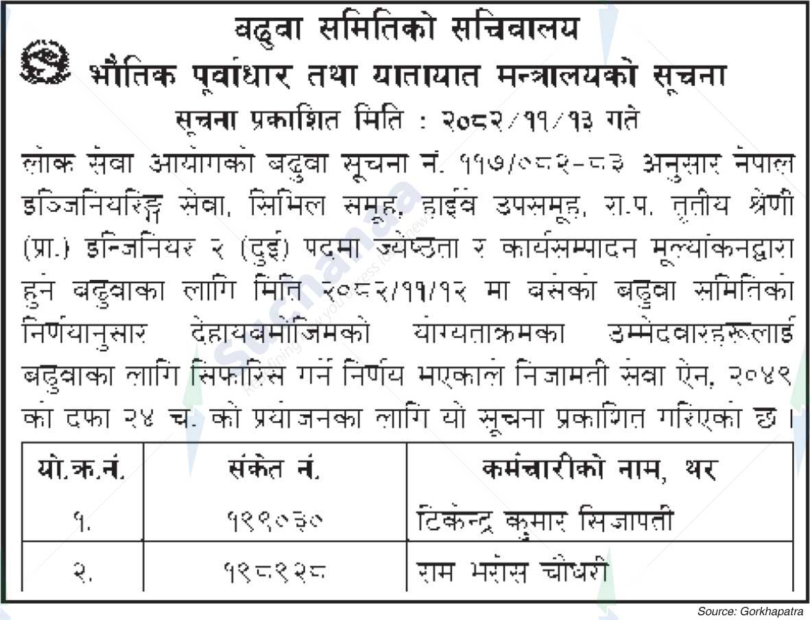 Ministry of Physical Infrastructure and Transport