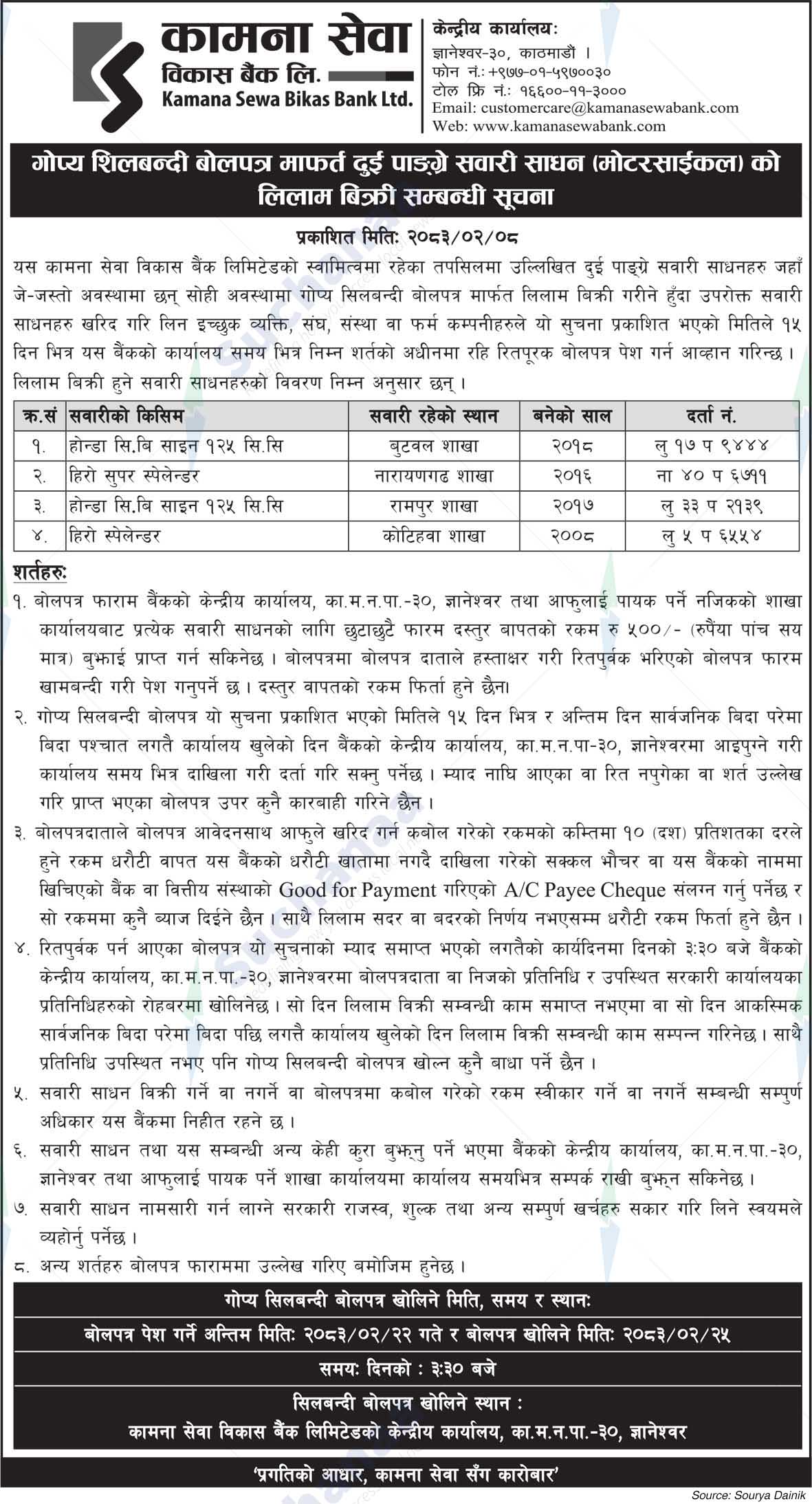 Kamana Sewa Bikas Bank Ltd.