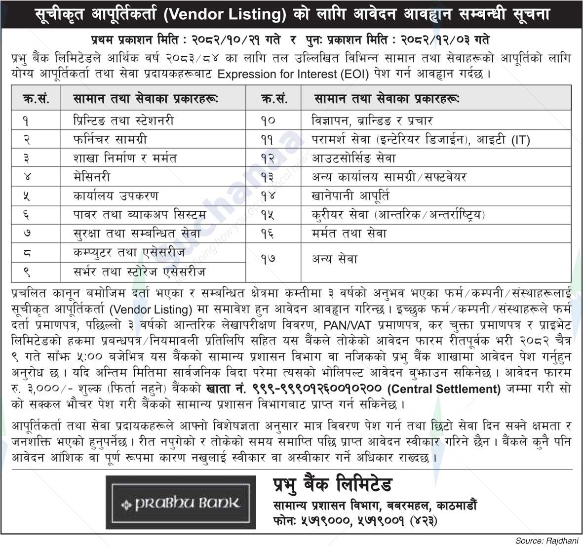 Prabhu Bank Limited