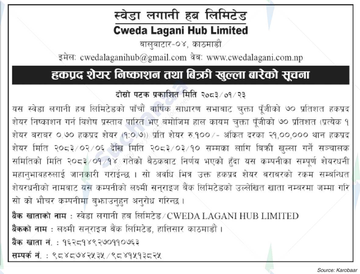 Cweda Lagani Hub Limited