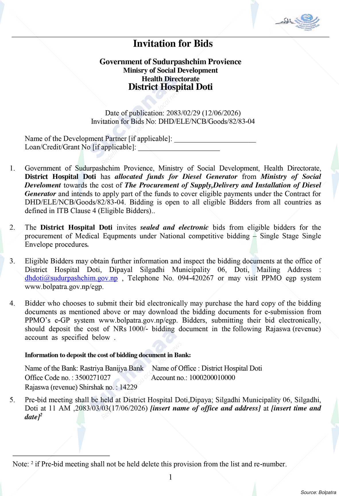District Hospital, Doti