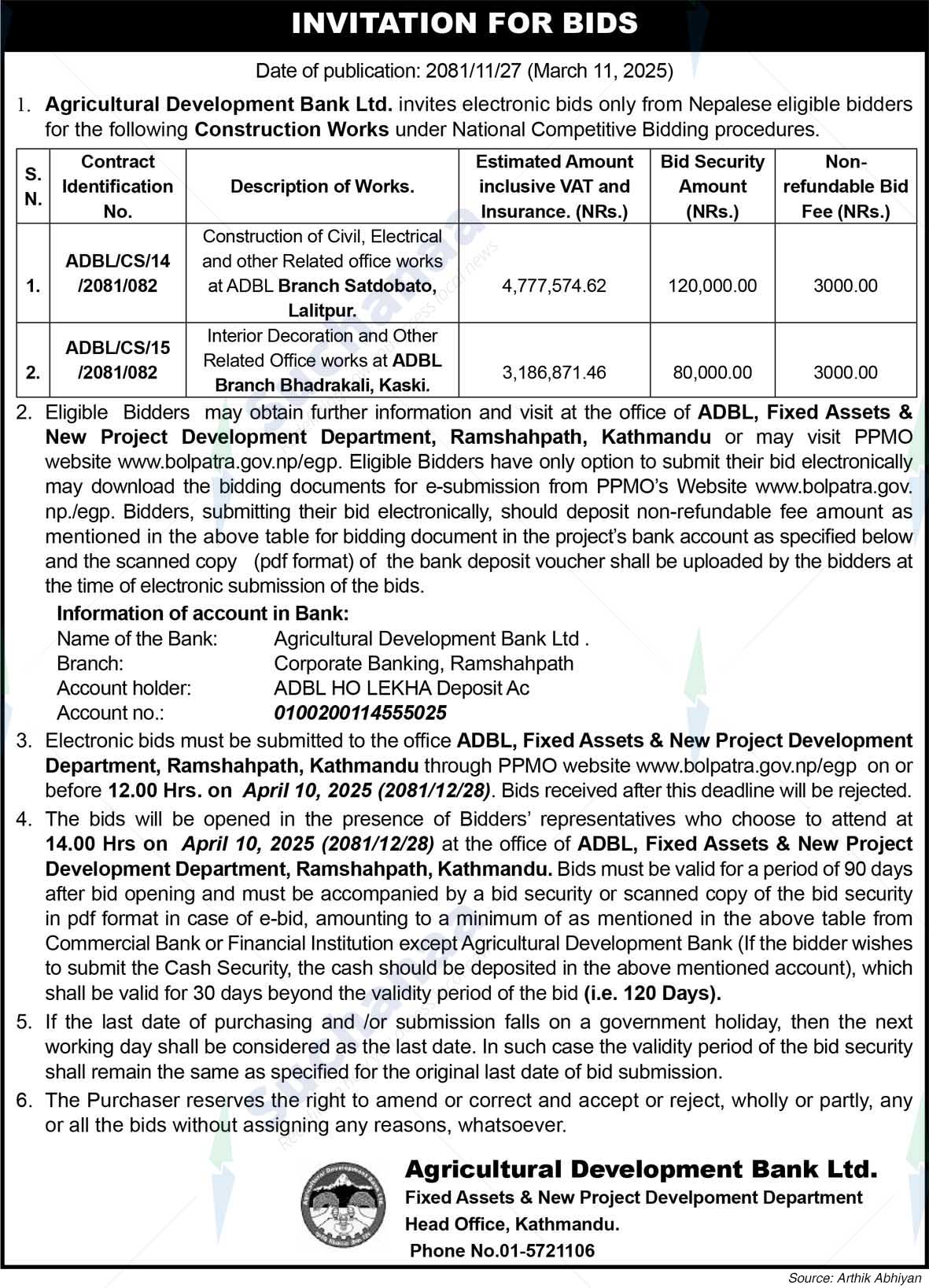 Agricultural Development Bank Ltd.