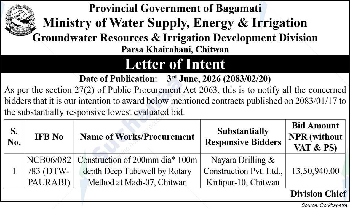 Groundwater Resources & Irrigation Development Division, Chitwan