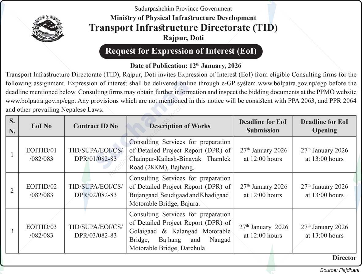 Transport Infrastructure Directorate (TID), Doti